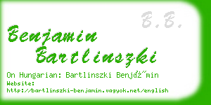 benjamin bartlinszki business card